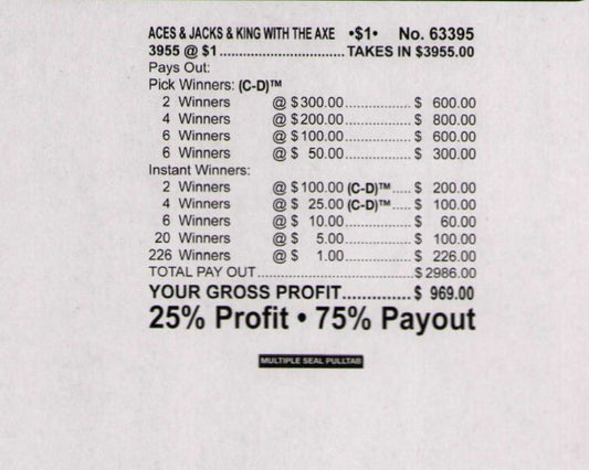 ACES & JACKS & KINGS WITH THE AXE 3,955 ct- Chip