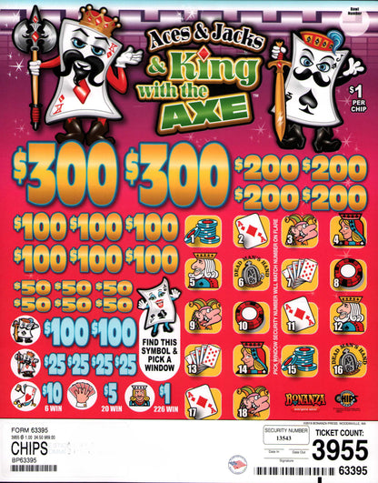 ACES & JACKS & KINGS WITH THE AXE 3,955 ct- Chip