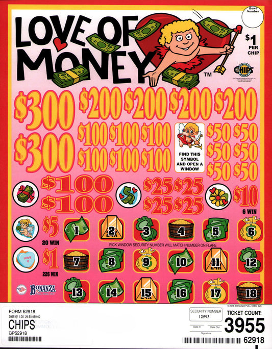 LOVE OF MONEY 3,955 ct Chip