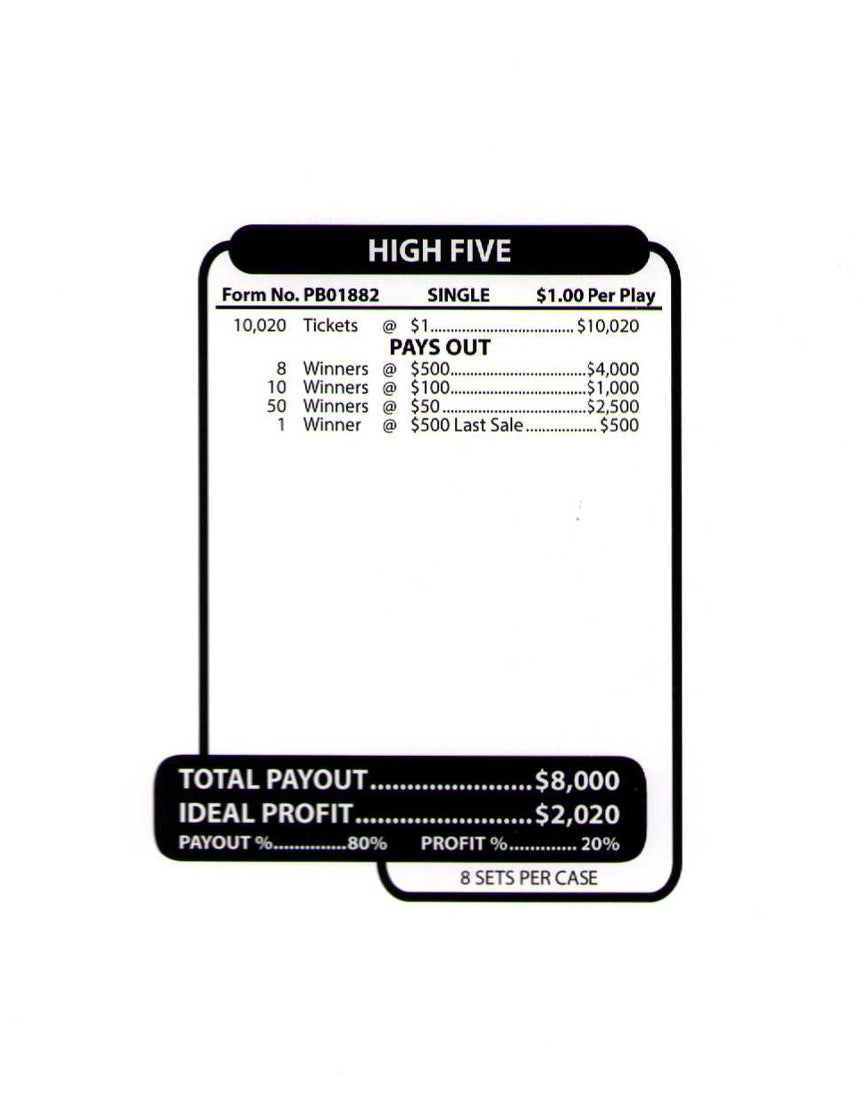 HIGH FIVE 10,020 ct Jar Ticket