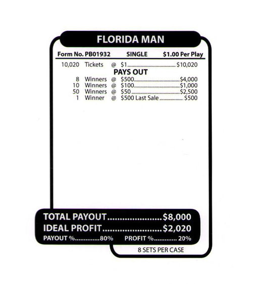 FLORIDA MAN 10,020 ct Jar Ticket