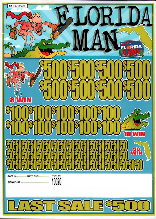 FLORIDA MAN 10,020 ct Jar Ticket
