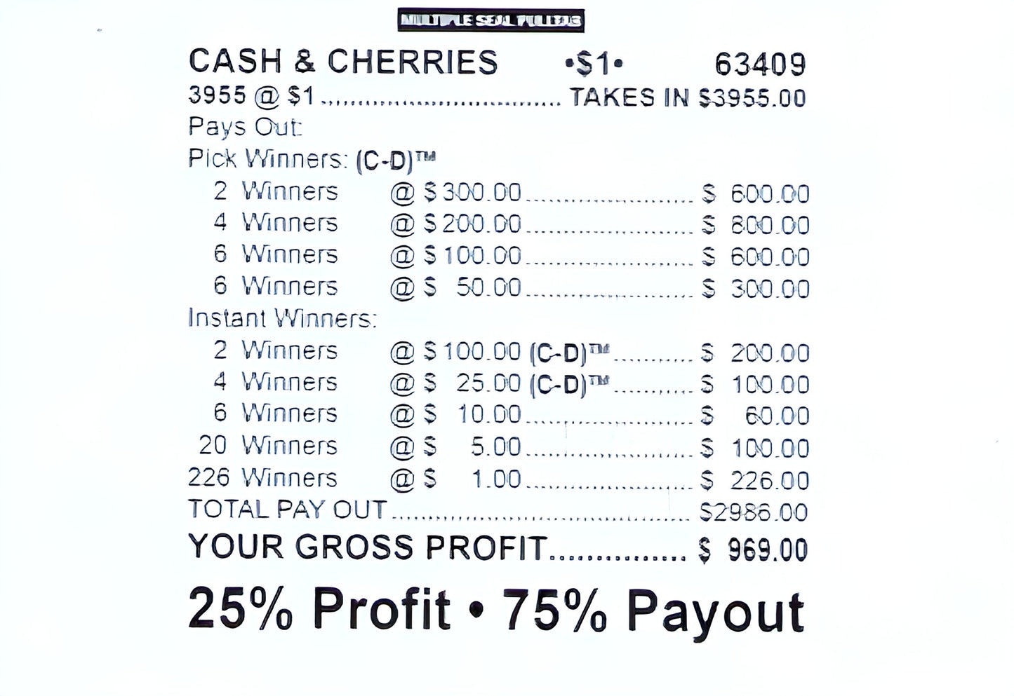 CASH & CHERRIES 3,955 ct Chip