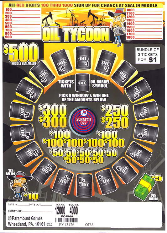 OIL TYCOON 12,000 ct Jar Ticket