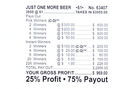 JUST ONE MORE BEER 3,955 ct Chip