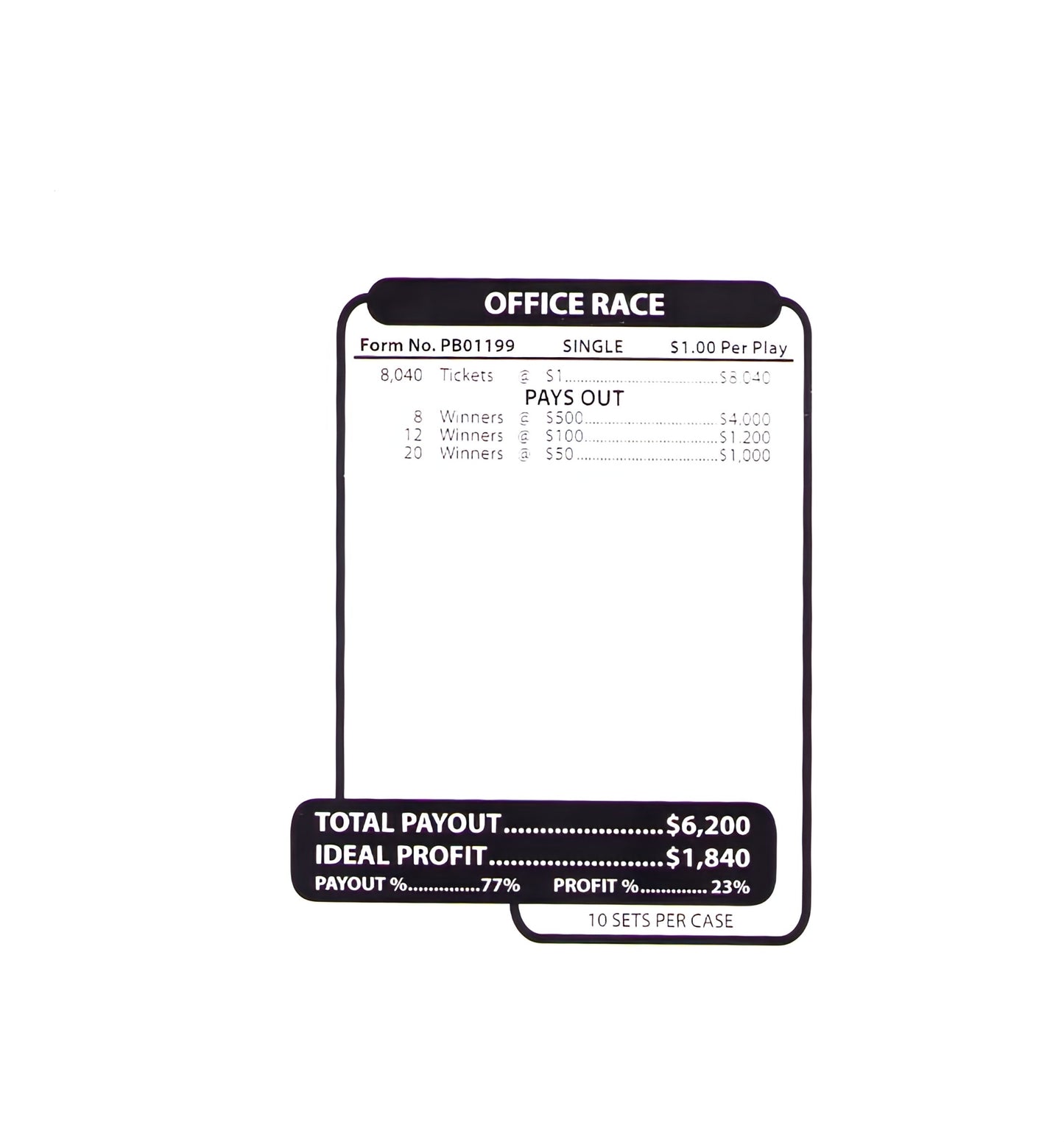 OFFICE RACE 8,040 ct Jar Ticket