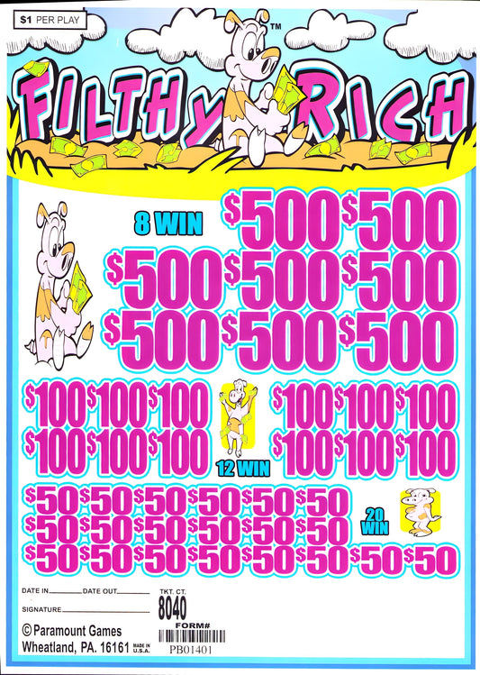 FILTHY RICH 8,040 ct Jar Ticket