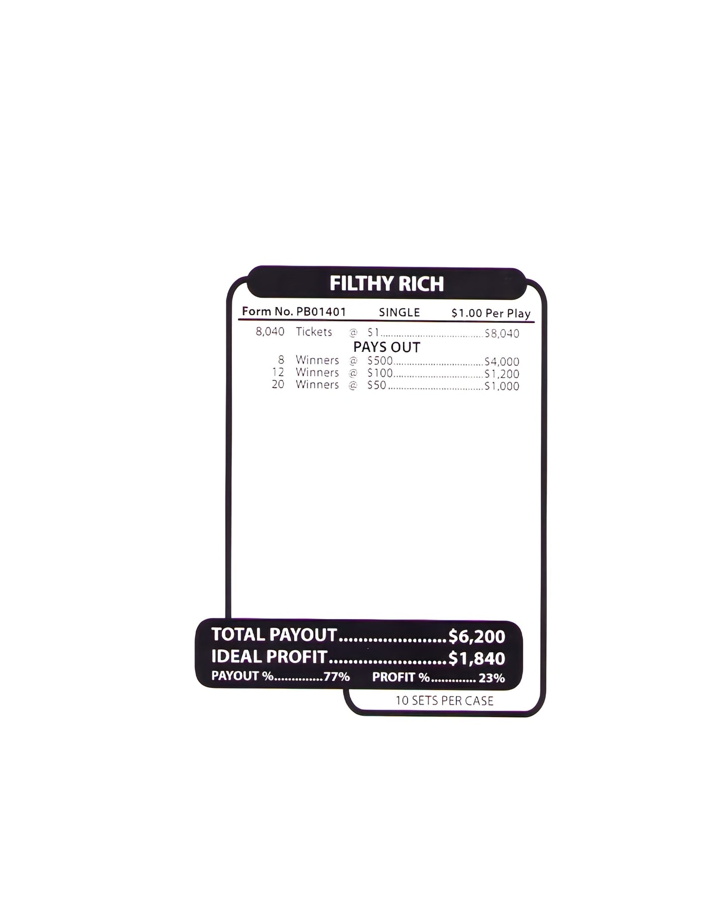 FILTHY RICH 8,040 ct Jar Ticket