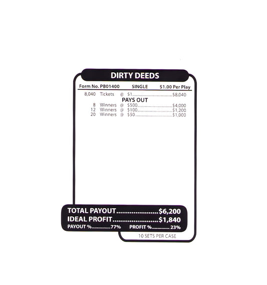 DIRTY DEEDS 8,040 ct Jar Ticket