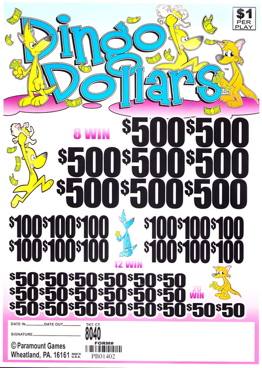 DINGO DOLLARS 8,040 ct Jar Ticket