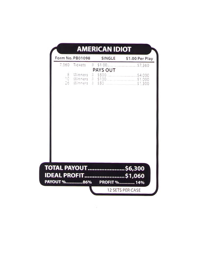 AMERICAN IDIOT 7,360 ct Jar Ticket