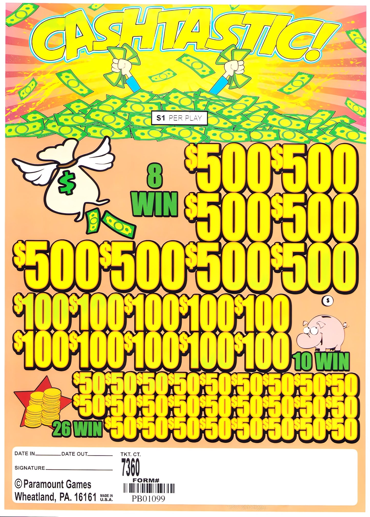 CASHTASTIC 7,360 ct Jar Ticket