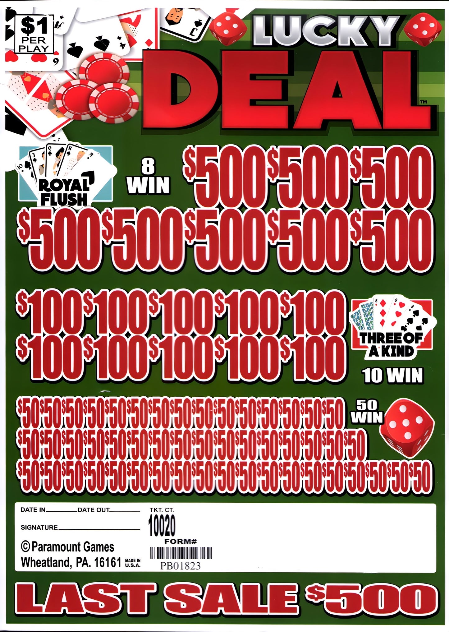 LUCKY DEAL 10,020 ct Jar Ticket