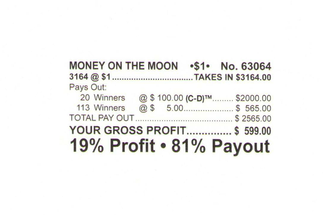 MONEY ON THE MOON 3,164 ct Chip