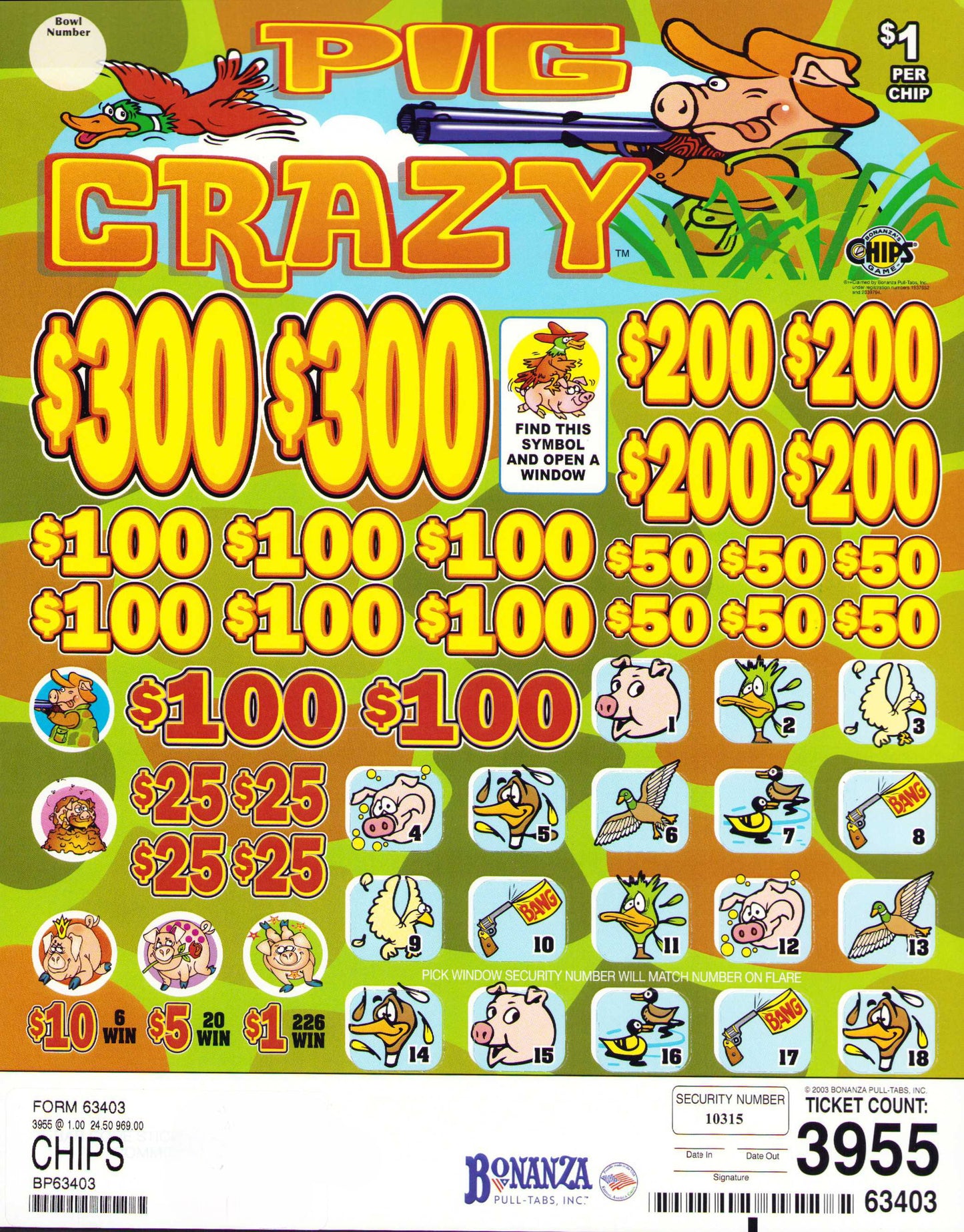 PIG CRAZY 3,955 ct Chip