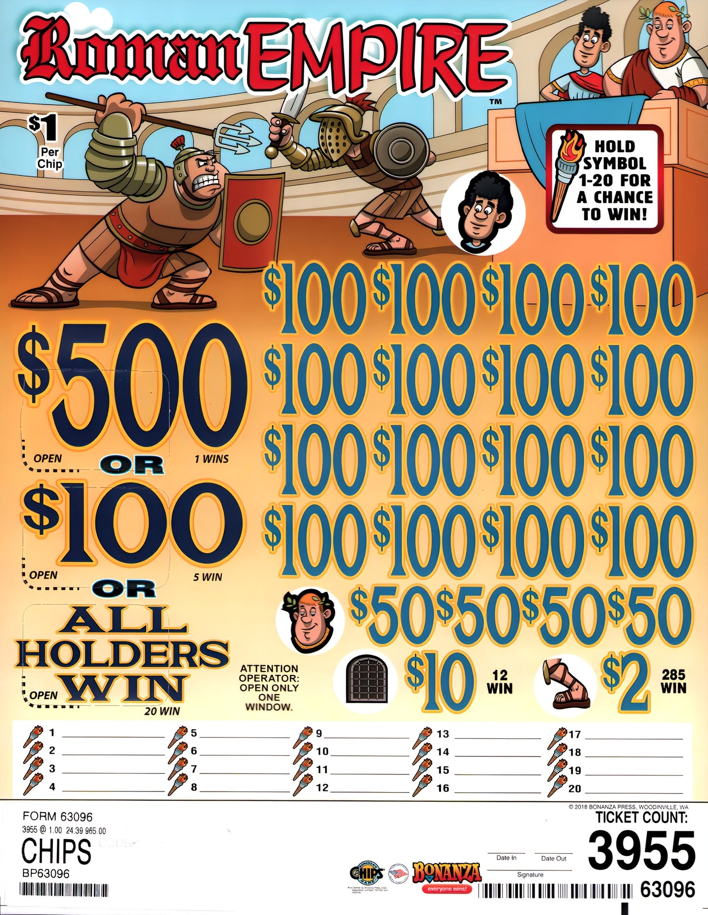 ROMAN EMPIRE 3,955 ct Chip