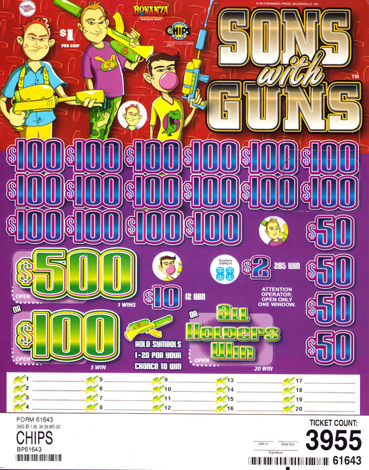SONS WITH GUNS 3,955 ct Chip