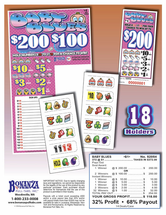 BABY BLUES 372 ct Pull Tab Ticket