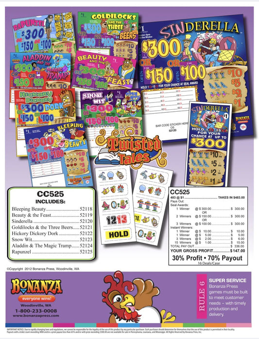 BEAUTY AND THE FEAST 483 ct Pull Tab Ticket