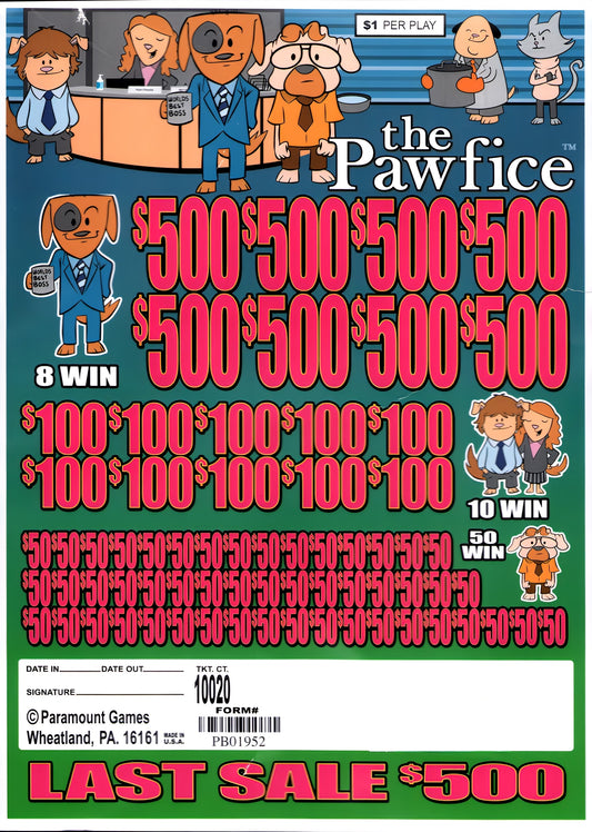 THE PAWFICE 10,020 ct Jar Ticket