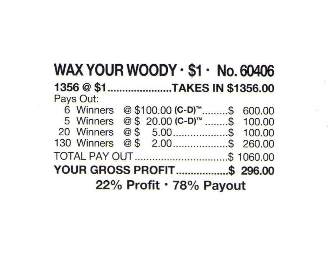 WAX YOUR WOODY 1,356 ct Chip