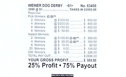 WEINER DOG DERBY 3,955 ct Chip